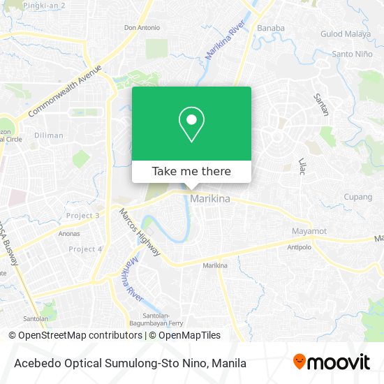 Acebedo Optical Sumulong-Sto Nino map