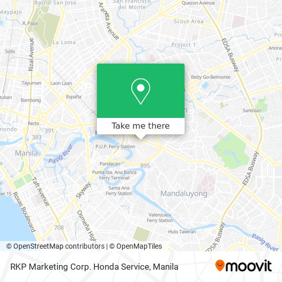 RKP Marketing Corp. Honda Service map