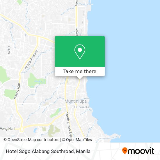 Hotel Sogo Alabang Southroad map