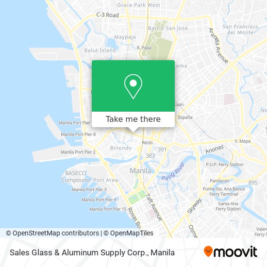 Sales Glass & Aluminum Supply Corp. map