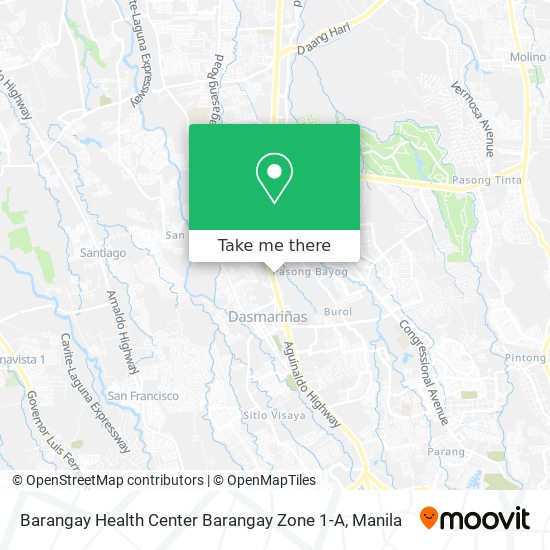 Barangay Health Center Barangay Zone 1-A map
