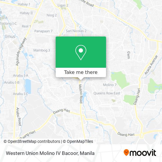 Western Union Molino IV Bacoor map