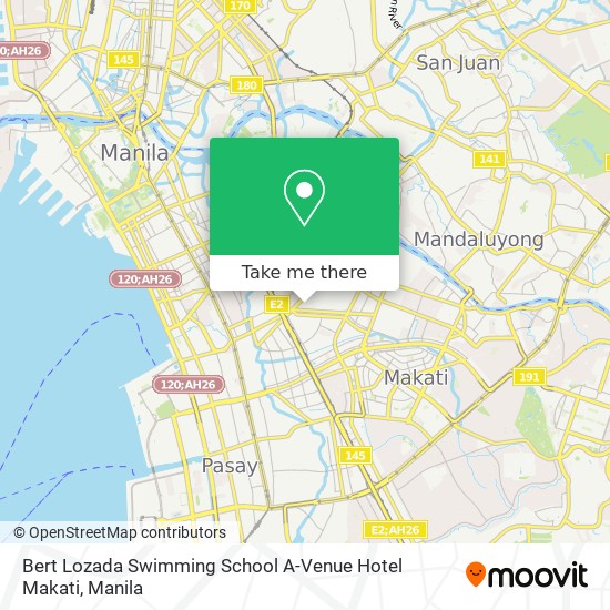 Bert Lozada Swimming School A-Venue Hotel Makati map