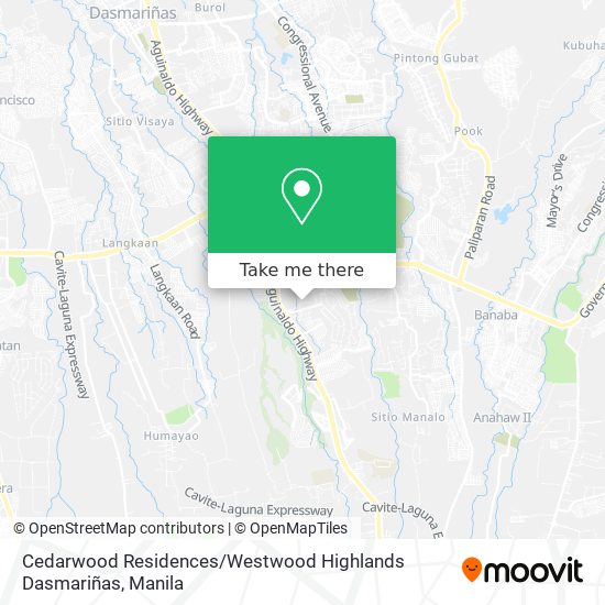 Cedarwood Residences / Westwood Highlands Dasmariñas map