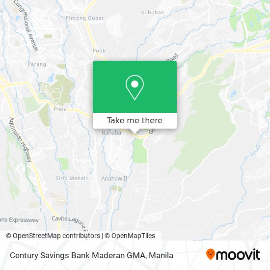 Century Savings Bank Maderan GMA map