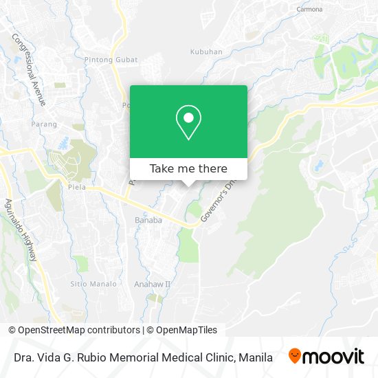 Dra. Vida G. Rubio Memorial Medical Clinic map