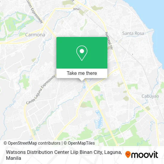 Watsons Distribution Center Liip Binan City, Laguna map