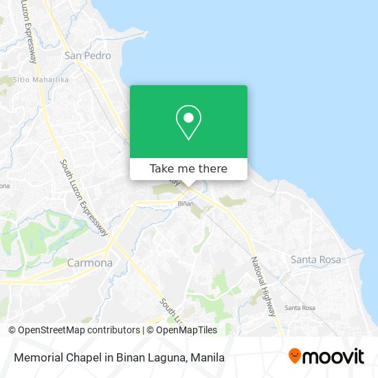 Memorial Chapel in Binan Laguna map