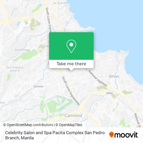 Celebrity Salon and Spa Pacita Complex San Pedro Branch map