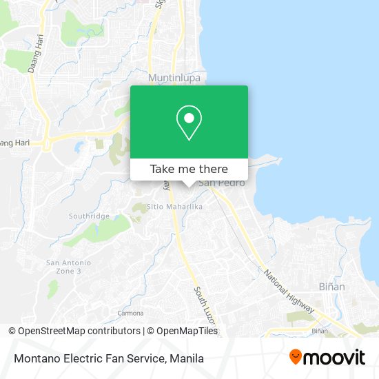 Montano Electric Fan Service map