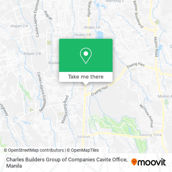 Charles Builders Group of Companies Cavite Office map