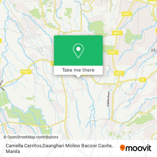 Camella Cerritos,Daanghari Molino Bacoor Cavite map