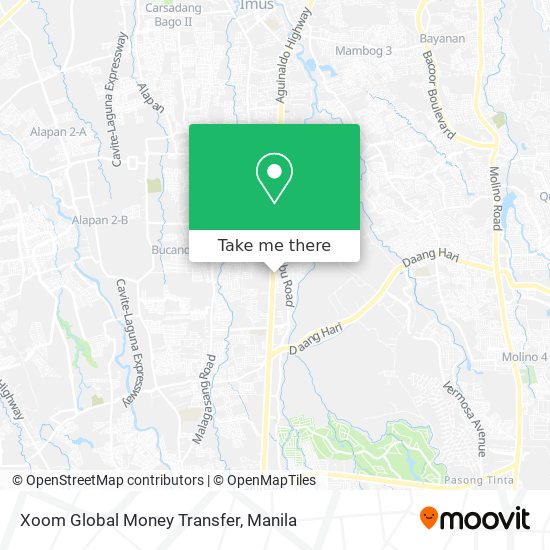 Xoom Global Money Transfer map