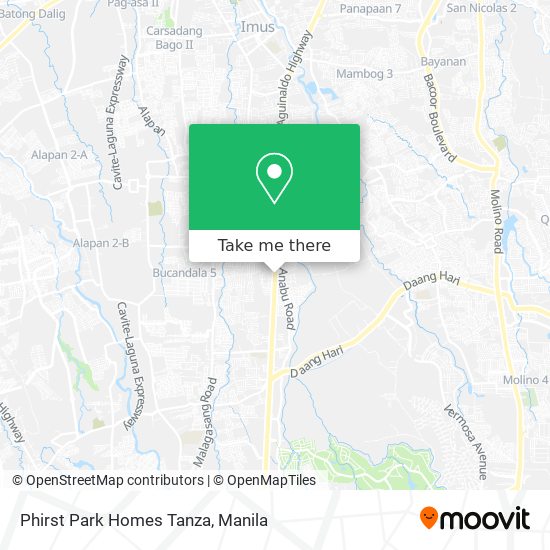 Phirst Park Homes Tanza map