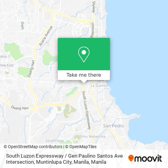South Luzon Expressway / Gen Paulino Santos Ave Intersection, Muntinlupa City, Manila map