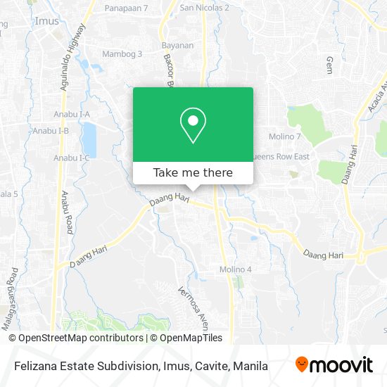 Felizana Estate Subdivision, Imus, Cavite map