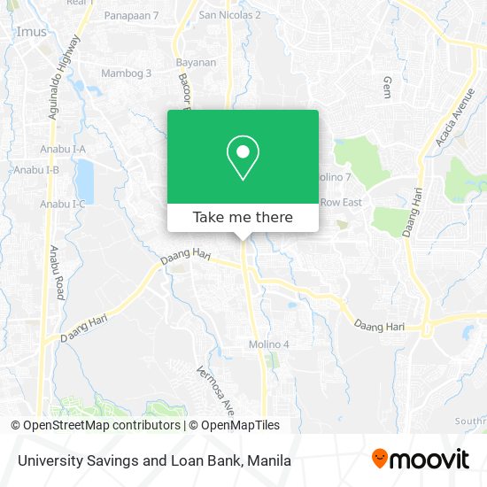 University Savings and Loan Bank map