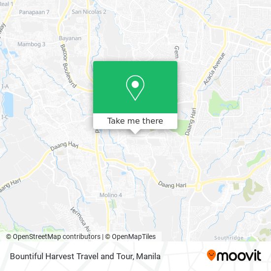 Bountiful Harvest Travel and Tour map