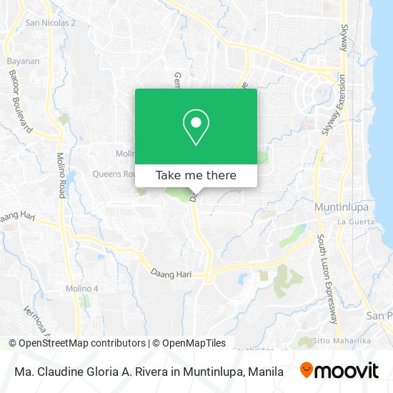 Ma. Claudine Gloria A. Rivera in Muntinlupa map