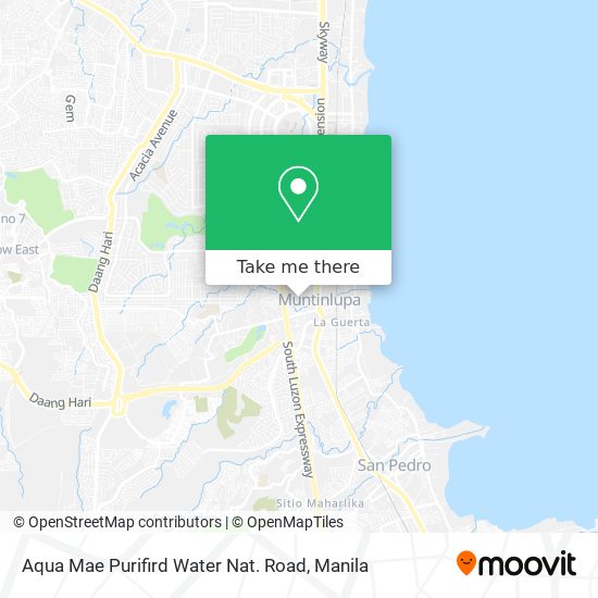 Aqua Mae Purifird Water Nat. Road map