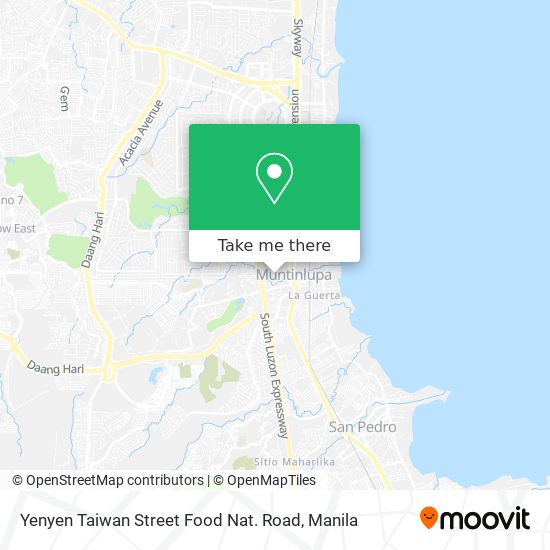 Yenyen Taiwan Street Food Nat. Road map