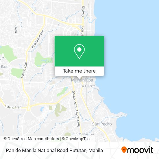 Pan de Manila National Road Pututan map