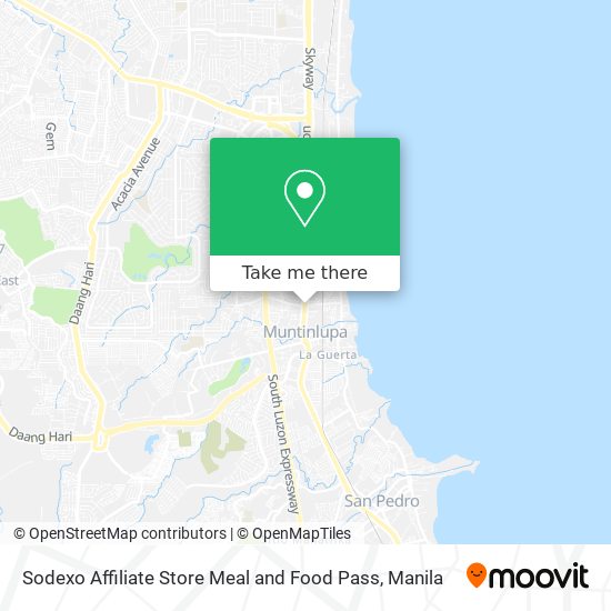 Sodexo Affiliate Store Meal and Food Pass map