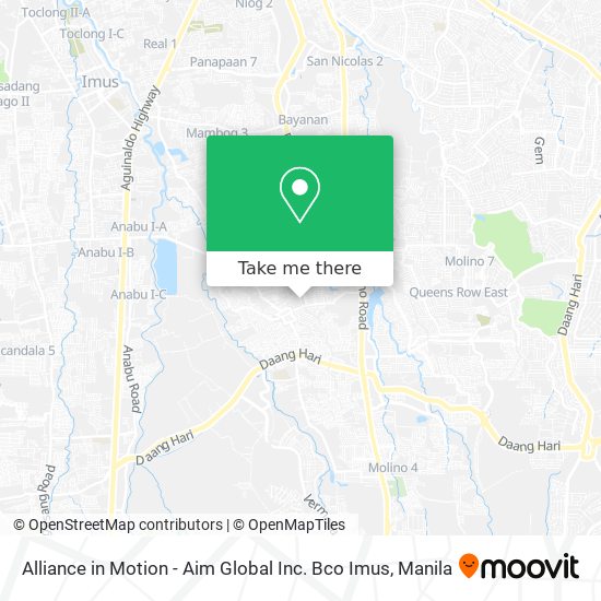 Alliance in Motion - Aim Global Inc. Bco Imus map