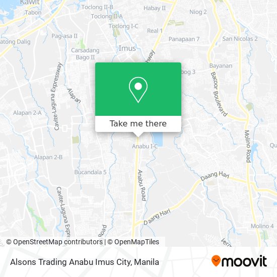 Alsons Trading Anabu Imus City map