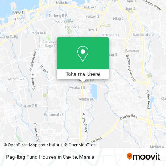 Pag-Ibig Fund Houses in Cavite map