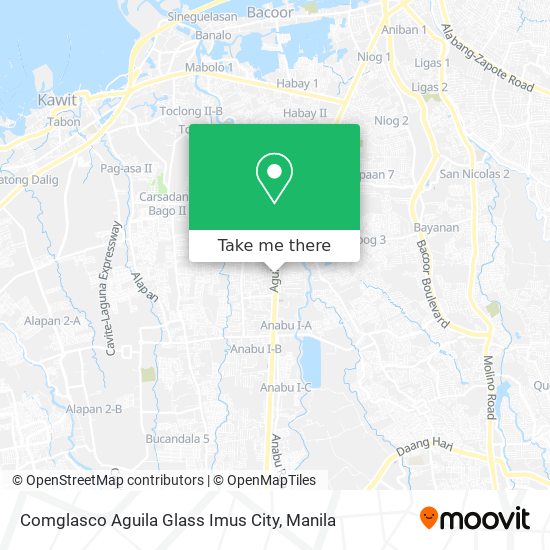 Comglasco Aguila Glass Imus City map