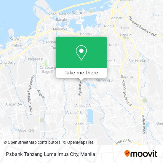 Psbank Tanzang Luma Imus City map