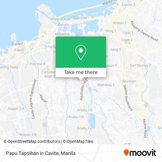 Papu Tapsihan in Cavite map