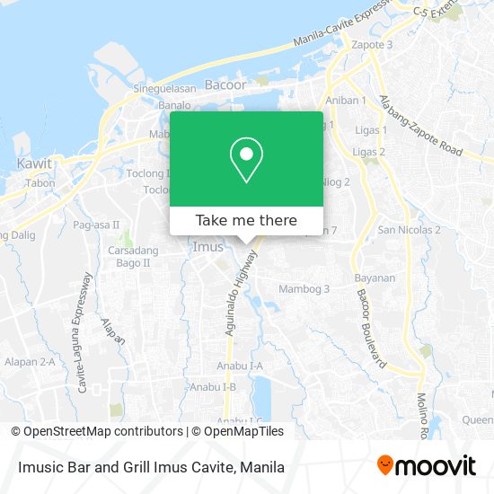 Imusic Bar and Grill Imus Cavite map