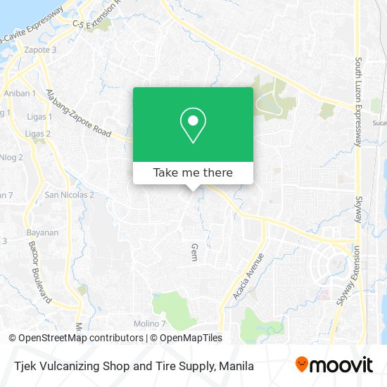 Tjek Vulcanizing Shop and Tire Supply map
