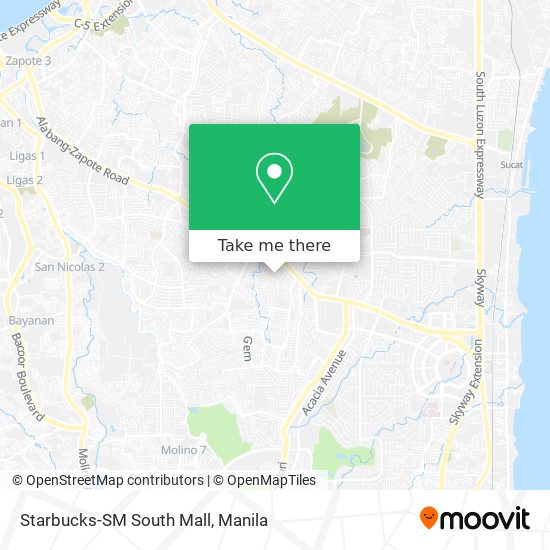 Starbucks-SM South Mall map