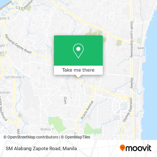 SM Alabang Zapote Road map