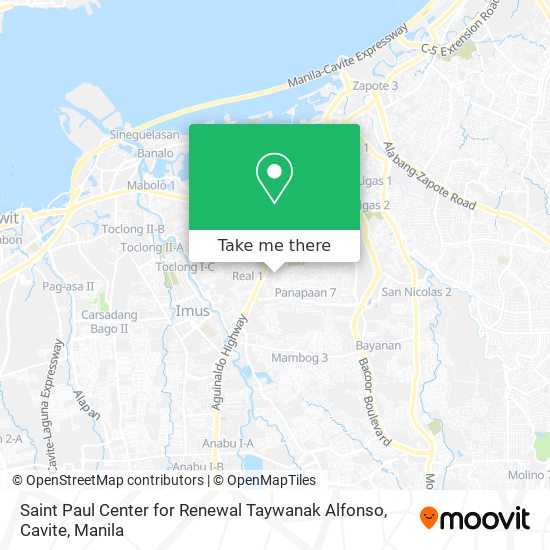 Saint Paul Center for Renewal Taywanak Alfonso, Cavite map