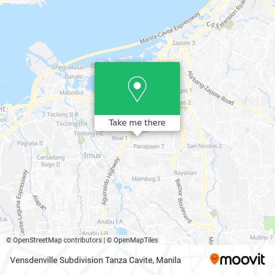 Vensdenville Subdivision Tanza Cavite map