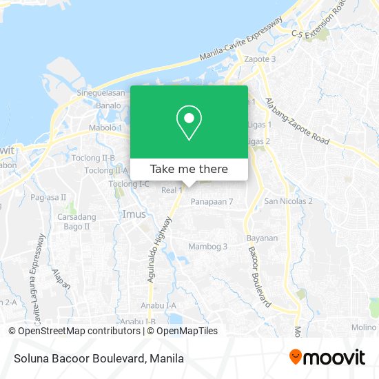 Soluna Bacoor Boulevard map