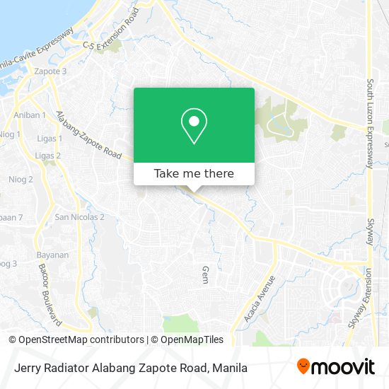 Jerry Radiator Alabang Zapote Road map