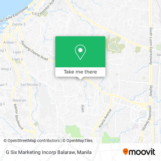 G Six Marketing Incorp Balaraw map