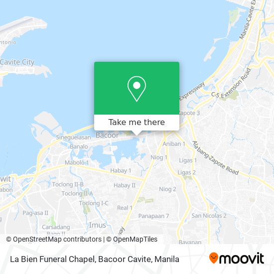 La Bien Funeral Chapel, Bacoor Cavite map