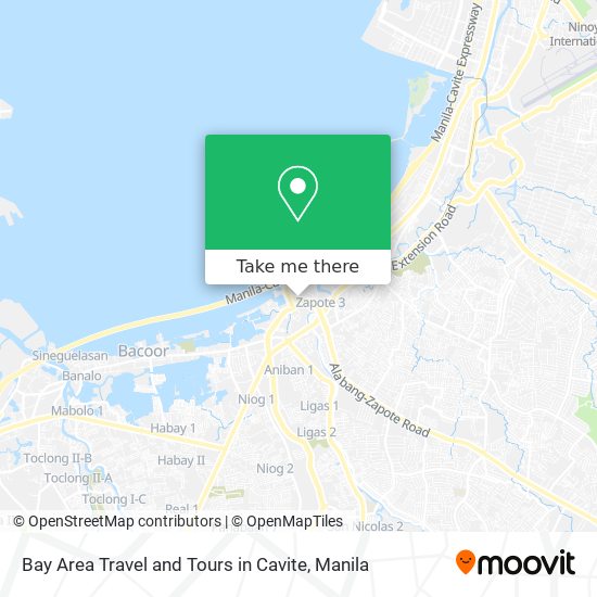 Bay Area Travel and Tours in Cavite map