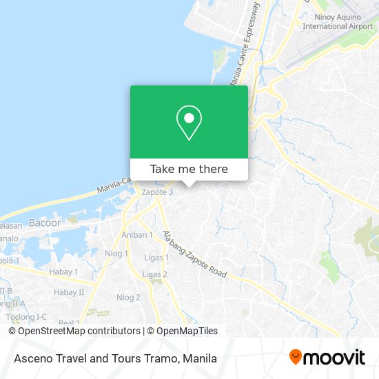 Asceno Travel and Tours Tramo map