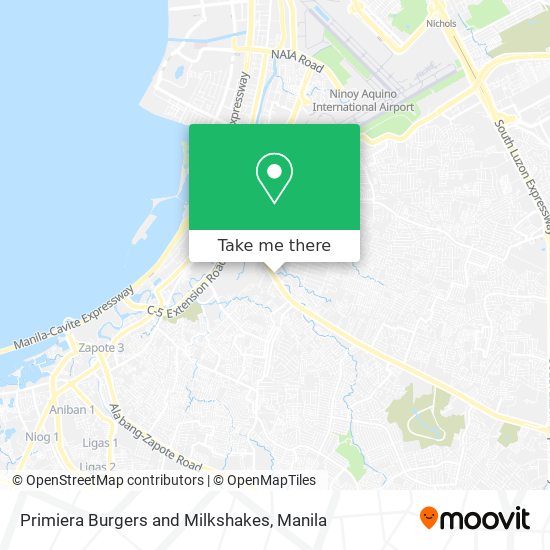 Primiera Burgers and Milkshakes map