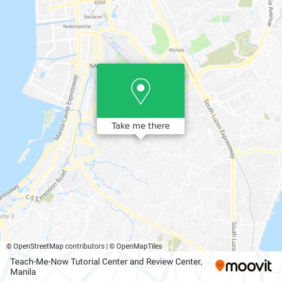 Teach-Me-Now Tutorial Center and Review Center map