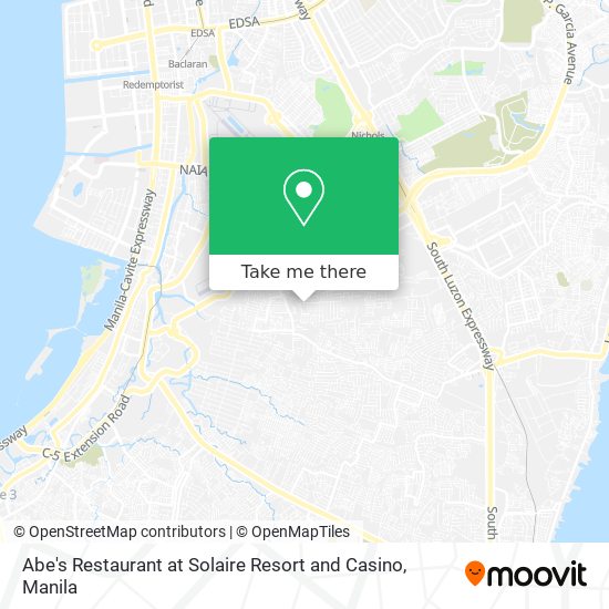 Abe's Restaurant at Solaire Resort and Casino map