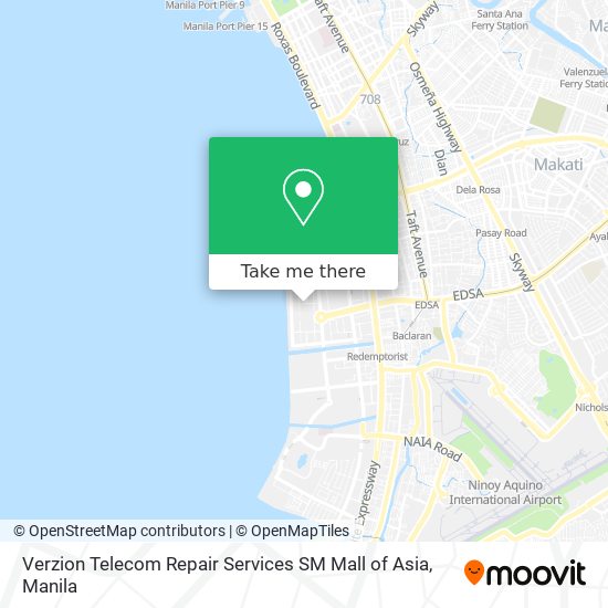 Verzion Telecom Repair Services SM Mall of Asia map