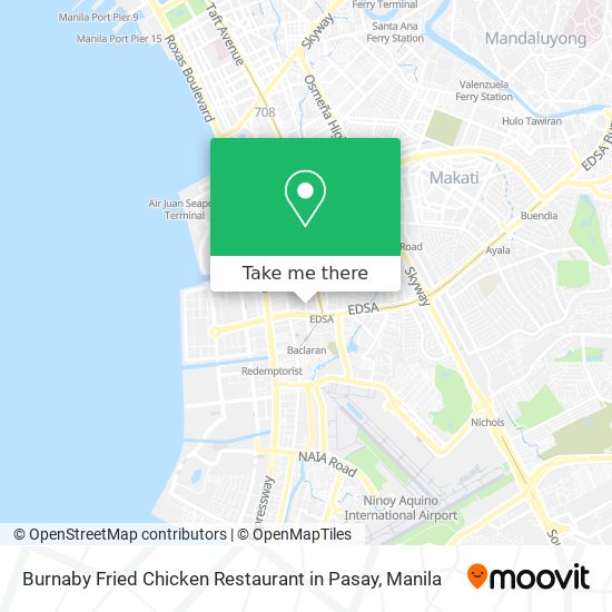 Burnaby Fried Chicken Restaurant in Pasay map